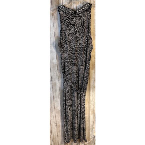 Rafaella Black White Abstract Print Sleeveless Jumpsuit Size Large - Picture 5 of 8